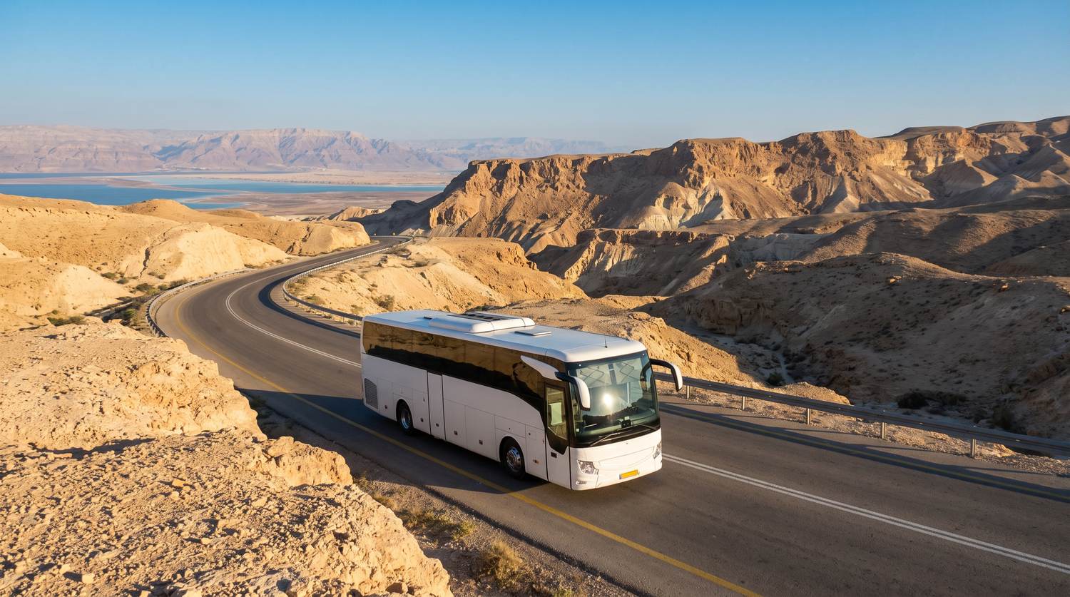 אוטובוס הסעות בדרום בכביש הערבה